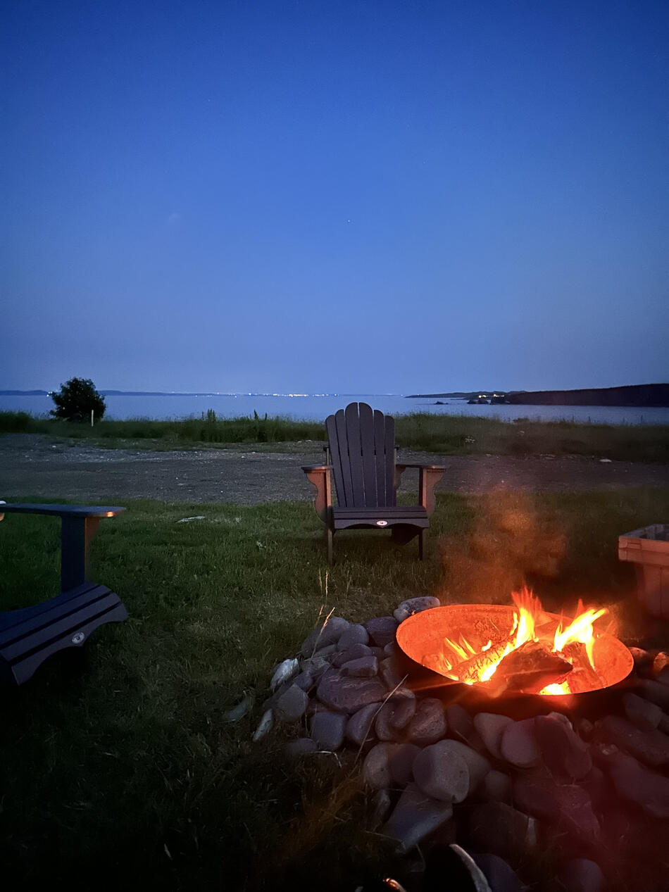 Firepit At Jelly Bean Shore Vacation Rental, Northern Bay, NF Firepit At Jelly Bean Shore Vacation Rental, Northern Bay, NF